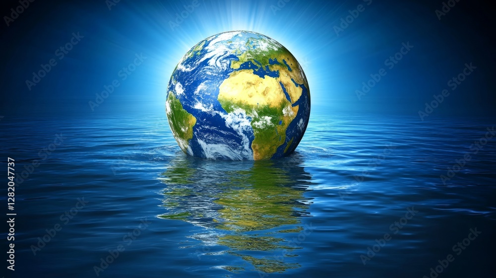 Fototapeta premium A planetary grid integrating the world through technology and communication