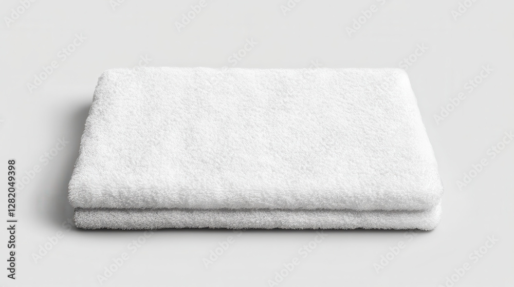 Clean and Soft White Towel on Gray Background for Spa and Bath Use Clean and Soft White Towel on Gray Background for Spa and Bath Use