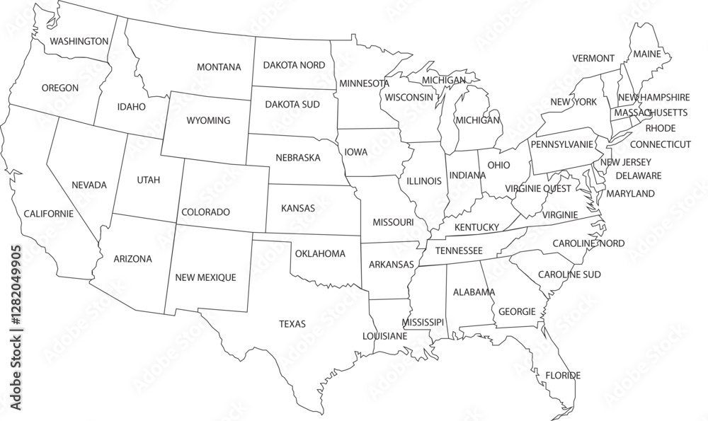 Obraz premium Vector Map United State 