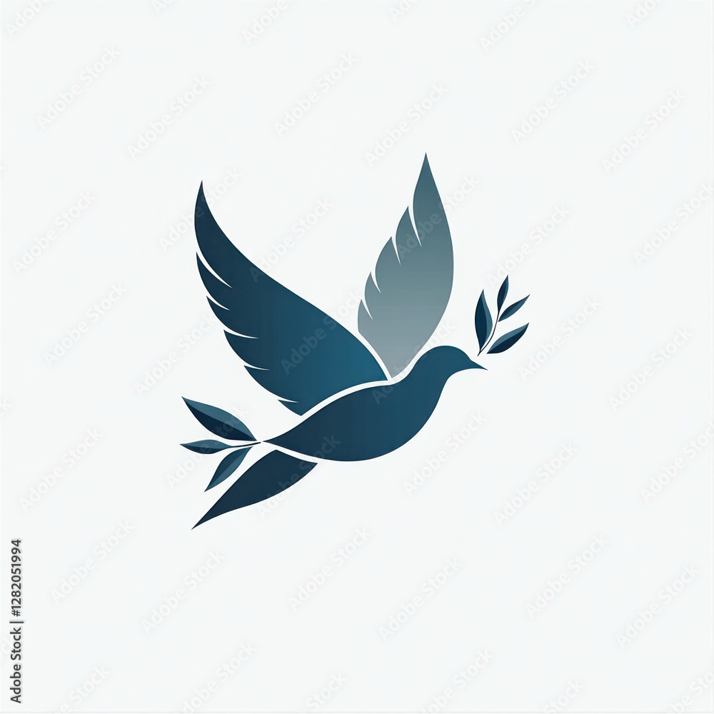 Obraz premium Elegant Dove Design With Olive Branch Symbol