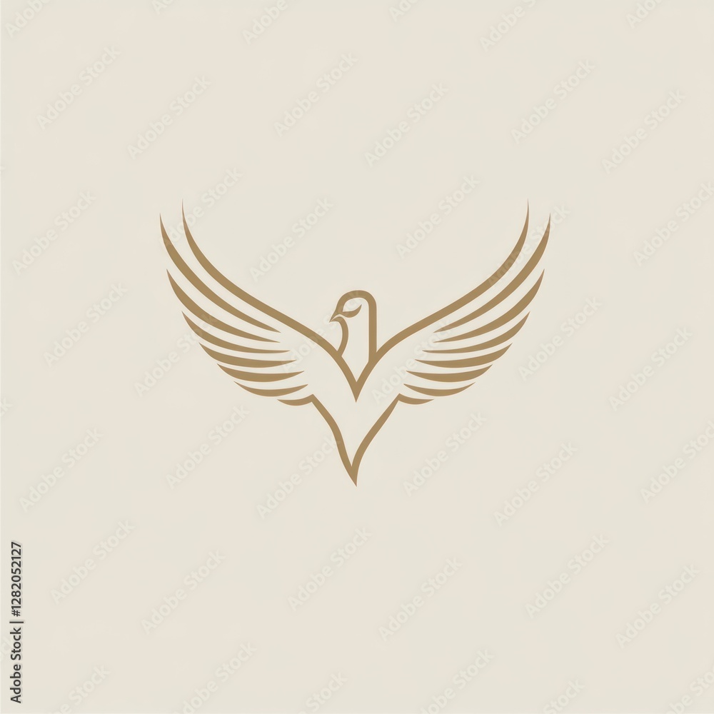 Fototapeta premium Elegant stylized bird with outstretched wings design