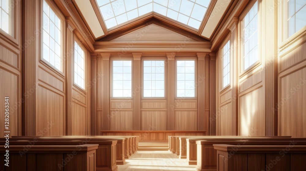 Fototapeta premium Modern Virtual Courtroom Setup for Digital Trials and Hearings