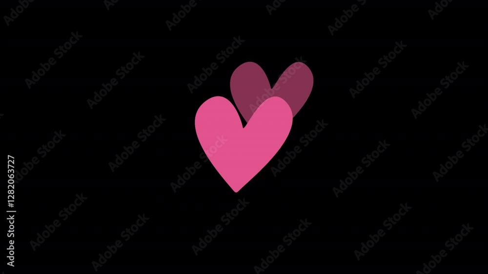2D animation pink heart on a transparent background alpha channel. Love motion design element for Valentines day 2D animation pink heart on a transparent background alpha channel. Love motion design element for Valentines day