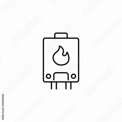 boiler heating icon sign vector