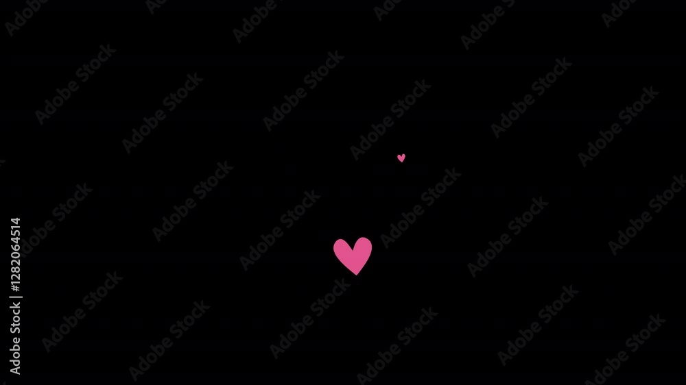 2D animation pink heart on a transparent background alpha channel. Love motion design element for Valentines day