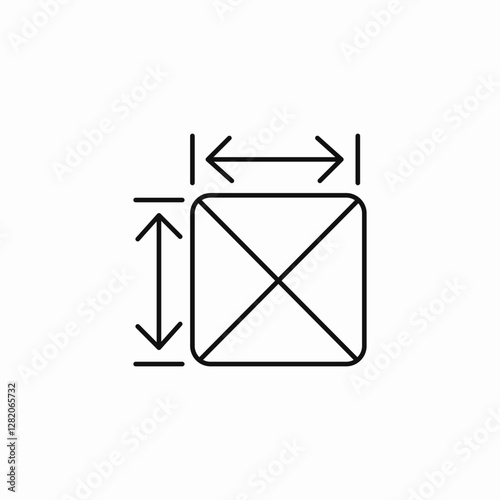 object dimensions size icon sign vector