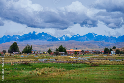 High Elevation Settlement near Huarina, Bolivia photo