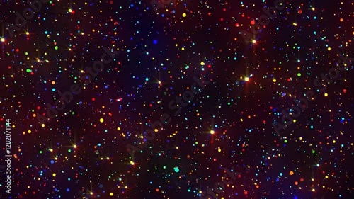 Bright orange sparks flying on black background