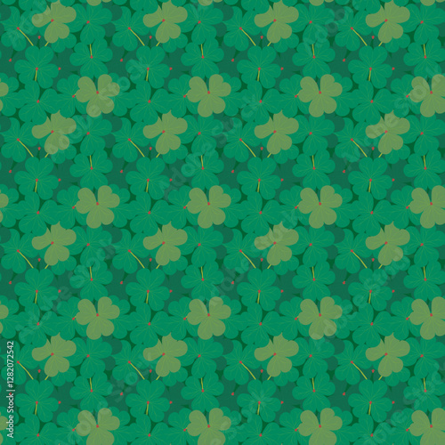 Seamless pattern with clover for St. Patrick's day backdrop, background, fabric, surface design