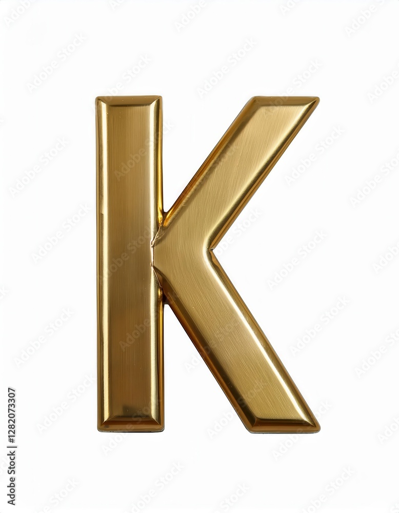 Gold letter K designed as a bar on a white background showcasing elegance and sophistication