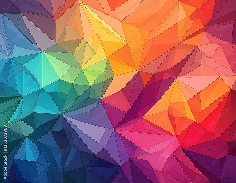 Obraz premium abstract geometric wallpaper colorful polygonal shapes gradient hues digital art background
