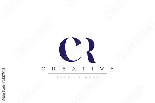 cR abstract  minimalist letters Logo Monogram. It is a minimalist logo, this logo is made by combining two letters
