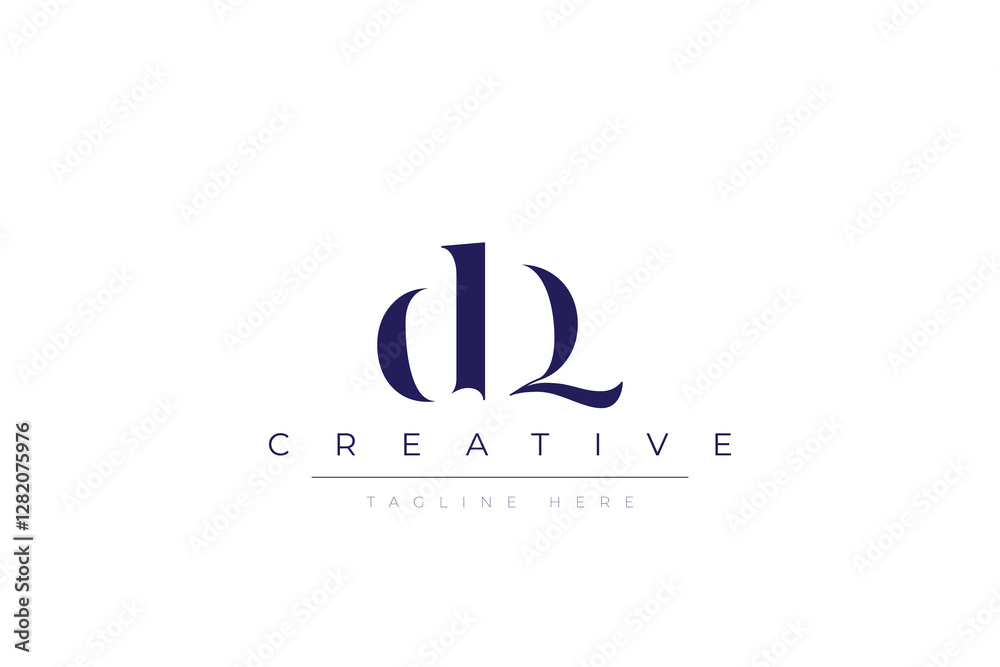 dQ abstract minimalist letters Logo Monogram. It is a minimalist logo, this logo is made by combining two letters dQ abstract minimalist letters Logo Monogram. It is a minimalist logo, this logo is made by combining two letters