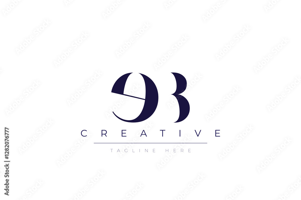 Obraz premium eB abstract minimalist letters Logo Monogram. It is a minimalist logo, this logo is made by combining two letters