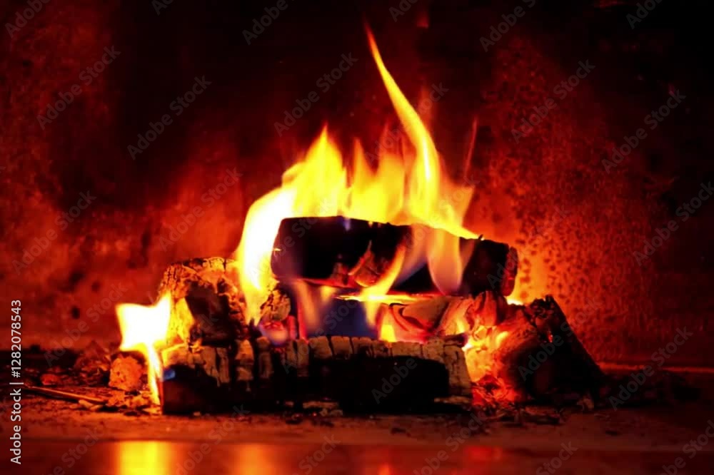 Looping video. Fire in fireplace Looping video. Fire in fireplace