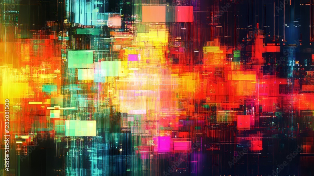 abstract chromatic glitches with neon effects, dynamic and artistic composition, textured and futuristic design, bold and radiant tones abstract chromatic glitches with neon effects, dynamic and artistic composition, textured and futuristic design, bold and radiant tones