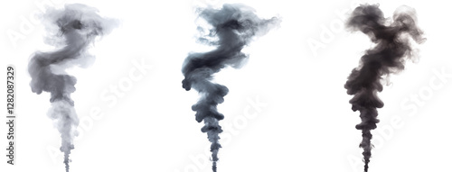 Abstract Smoke Patterns in Various Shades on transparent background