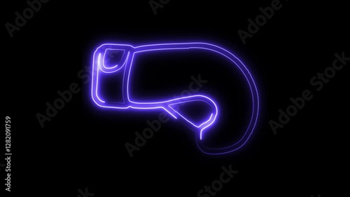 Wallpaper Mural Glowing neon boxing glove icon isolated on black background. HD Video motion graphic animation Torontodigital.ca