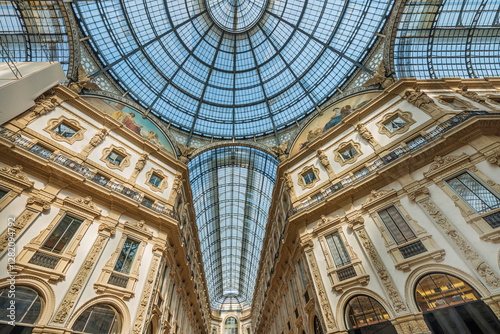 The Galleria Vittorio Emanuele II is one of the world's oldest shopping malls. It was designed by Giuseppe Mengoni and built between 1865 and 1877. Milan, Italy, 2019