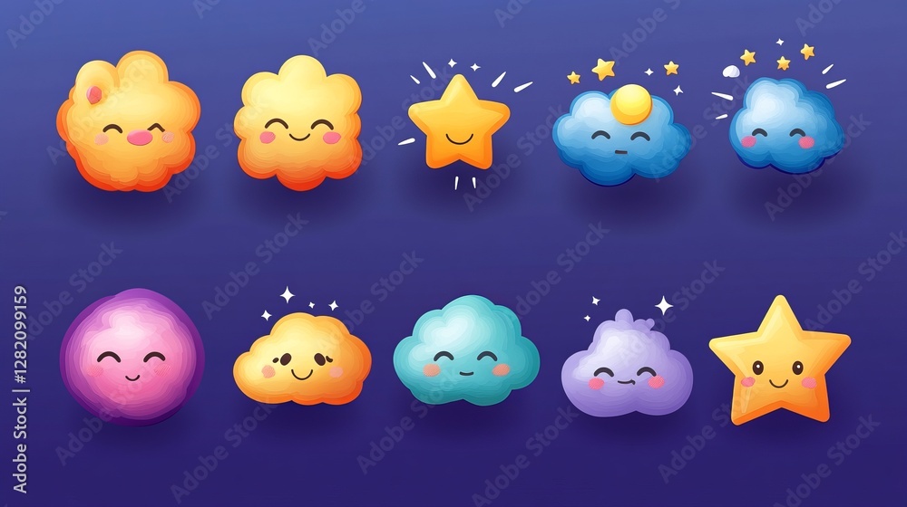 A vibrant collection of weather, climate, and forecast icons, including symbols for the sky, clouds, stars, and meteorological elements. A vibrant collection of weather, climate, and forecast icons, including symbols for the sky, clouds, stars, and meteorological elements.
