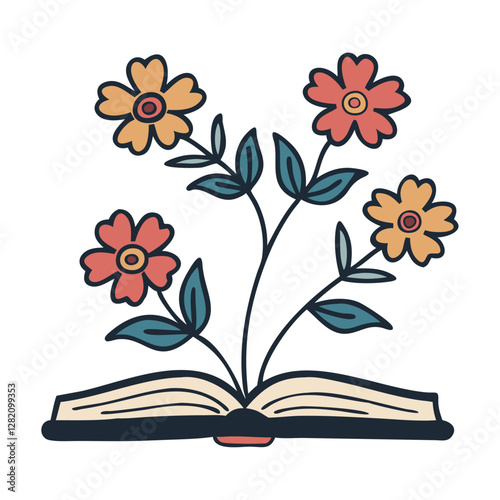 Poem Book Floral Icon