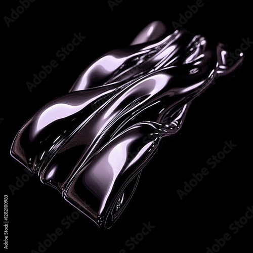 Flowing Metallic Purple 3d Wave Form