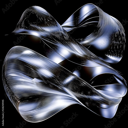 Futuristic Smoke-Like Shape on Black Background
