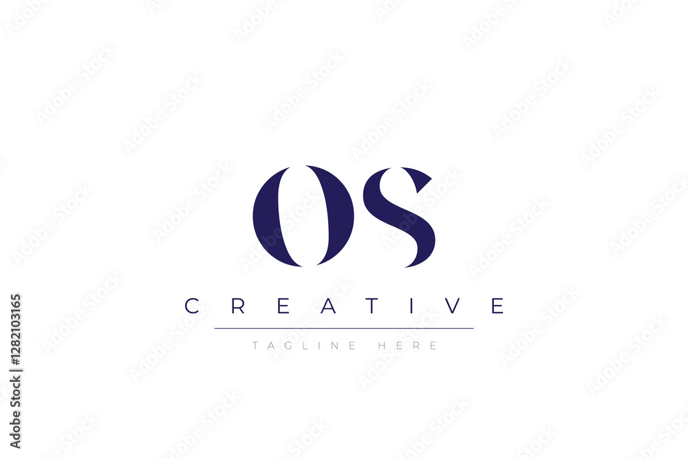 Fototapeta premium oS abstract minimalist letters Logo Monogram. It is a minimalist logo, this logo is made by combining two letters