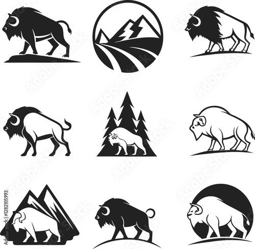 set of bison