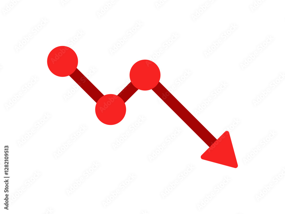 sales drop or crisis icon like big red arrow sales drop or crisis icon like big red arrow
