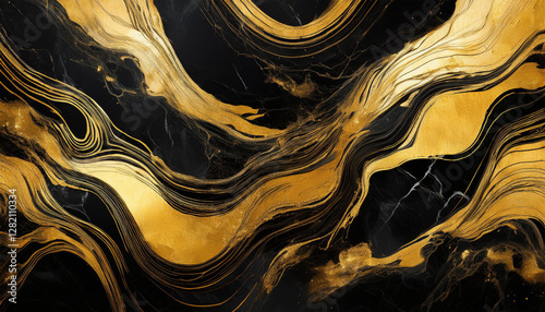 black gold marble luxury texture golden line pattern abstract background panoramic marbling texture design for banner invitation wallpaper headers website print ads packaging design template