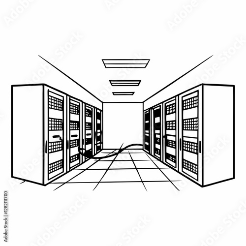 server rack in a row
