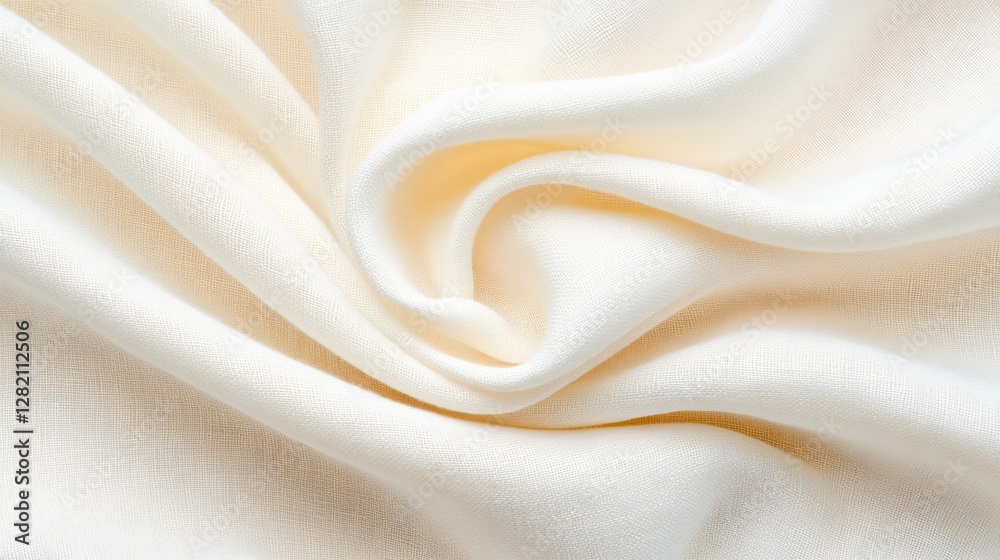 Obraz premium An elegant swirl of light cream colored linen fabric
