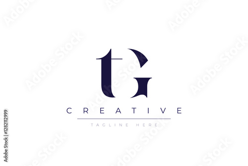 tG abstract  minimalist letters Logo Monogram. It is a minimalist logo, this logo is made by combining two letters