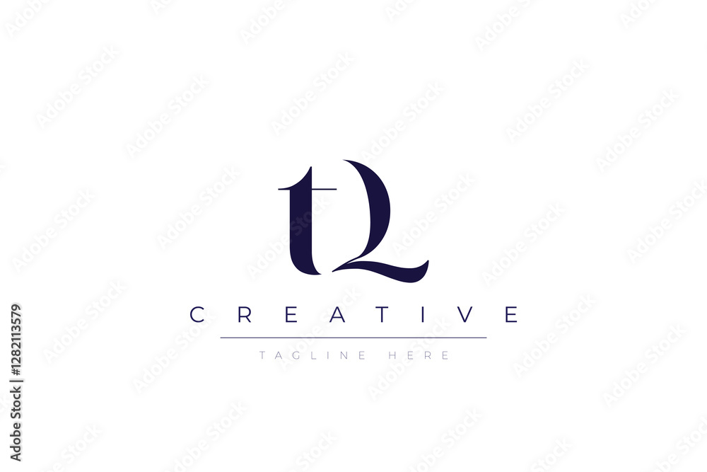 tQ abstract  minimalist letters Logo Monogram. It is a minimalist logo, this logo is made by combining two letters