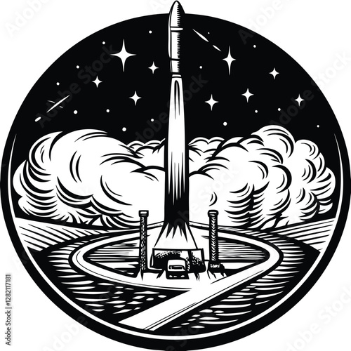 space rocket vector illustration