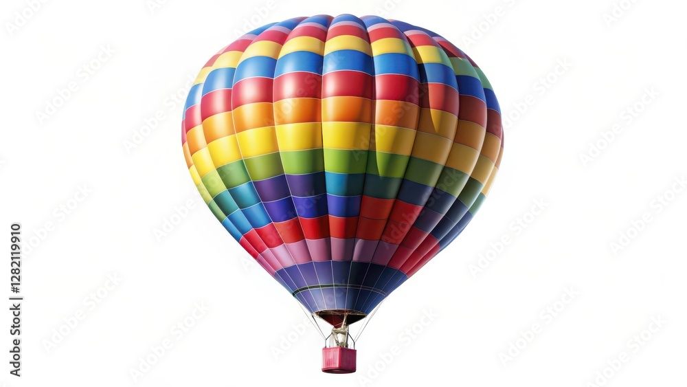 Fototapeta premium Colorful Hot Air Balloon on White Background