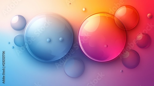 Soft Pastel Abstract Vector Art with Minimalist Bubble Design