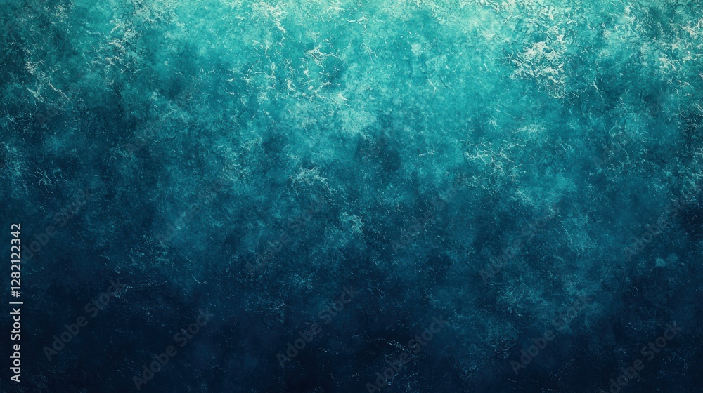 Fototapeta premium Textured teal backdrop, deep ocean, abstract, background