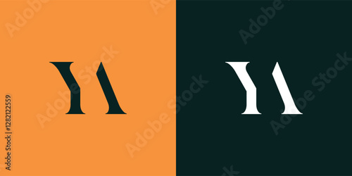YA abstract  minimalist letters Logo Monogram. It is a minimalist logo, this logo is made by combining two letters