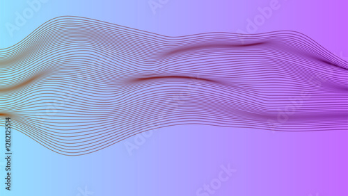 Vector curvy abstract line art wavy flowing dynamic colorful waves on colorful background in concept music or sound, wave, wind, information flow