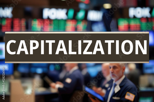 Capitalization inscription text words exchange background
