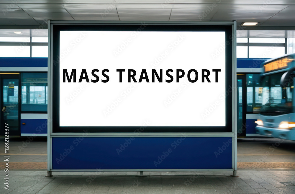 Mass Transport text words phrase on a billboard Mass Transport text words phrase on a billboard