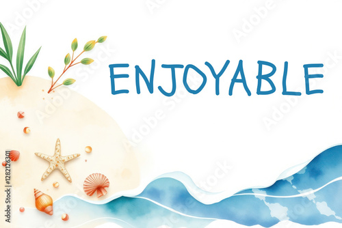 Enjoyable words summer beach background