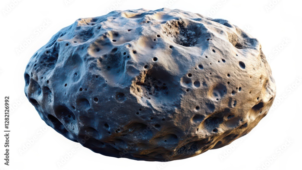 Asteroid, Space Rock, Isolated on White Asteroid, Space Rock, Isolated on White