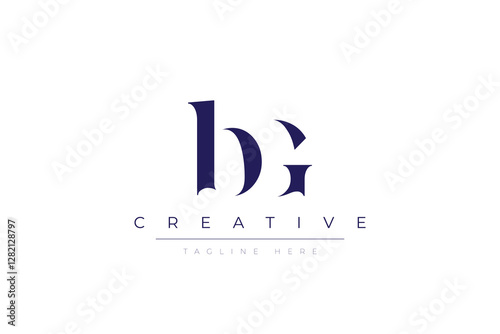 bG abstract  minimalist letters Logo Monogram. It is a minimalist logo, this logo is made by combining two letters
