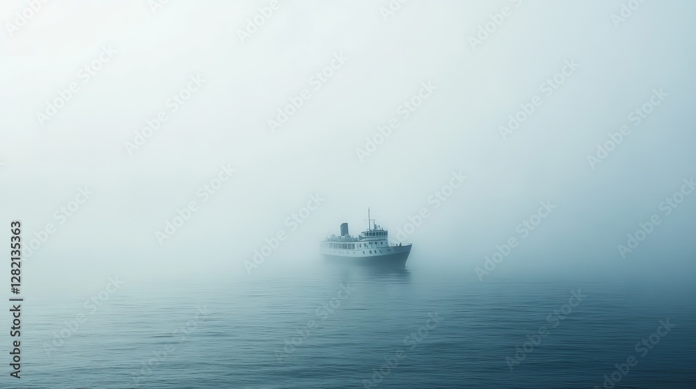 Ghost ship sailing through foggy sea, eerie and haunting, mysterious and otherworldly Ghost ship sailing through foggy sea, eerie and haunting, mysterious and otherworldly