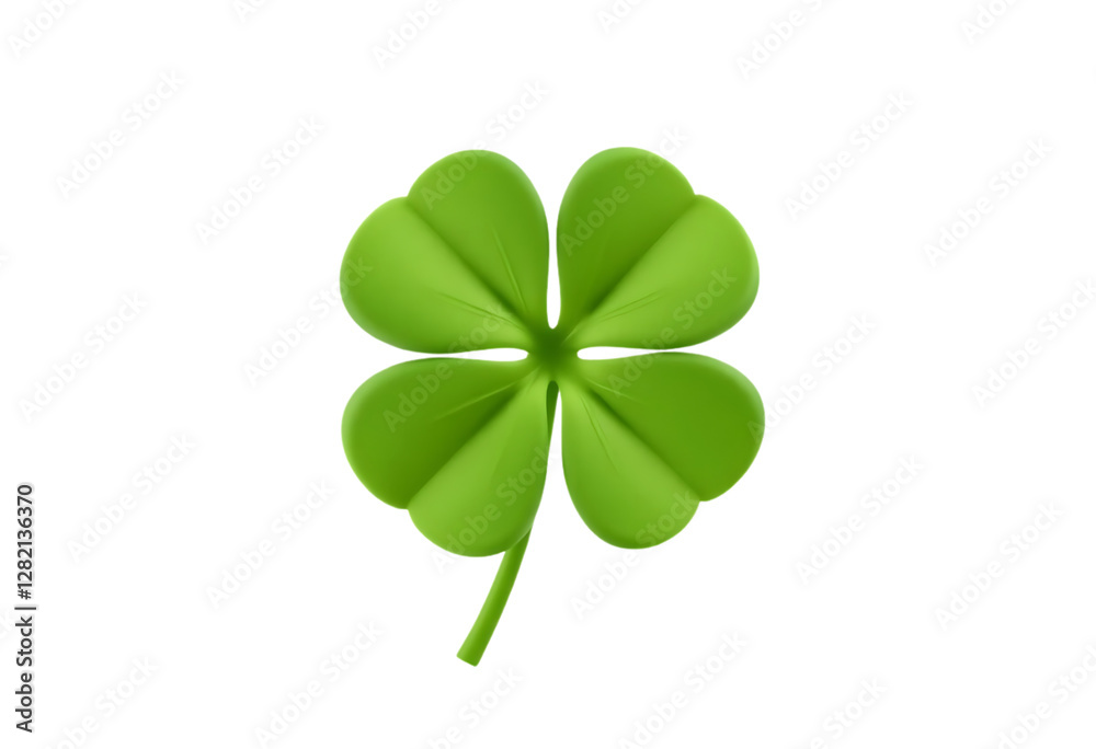 Four-Leaf Green Clover Isolated on Transparent Background Four-Leaf Green Clover Isolated on Transparent Background