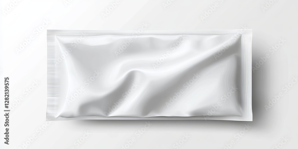 Wet wipes flow pack isolated on a white background Template for your design Realistic vector illustration Wet wipes flow pack isolated on a white background Template for your design Realistic vector illustration