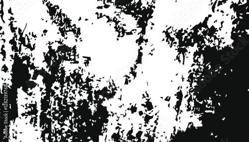 Grunge abstract background creates a striking black and white design